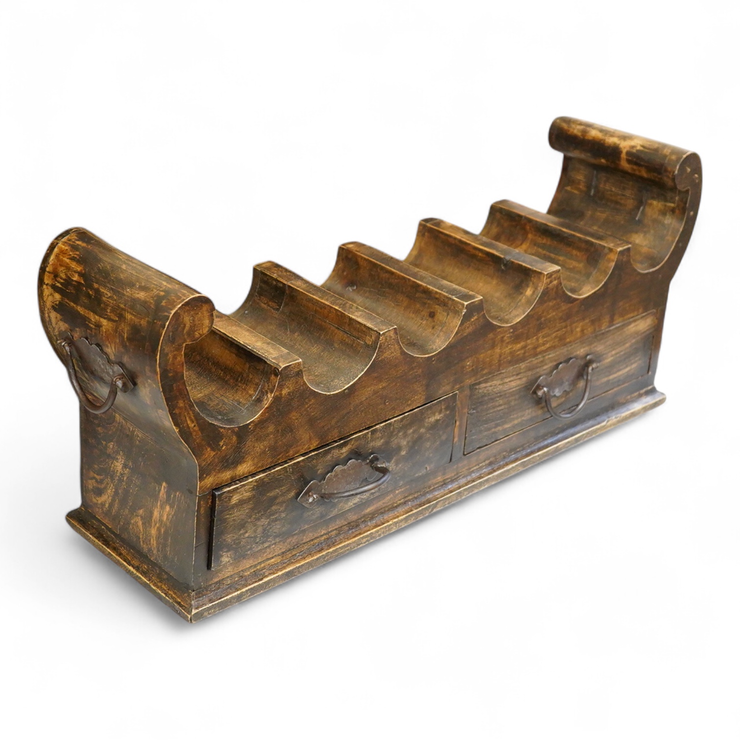 Sommelier wine shelf with numbered cork drawers, 69cm wide